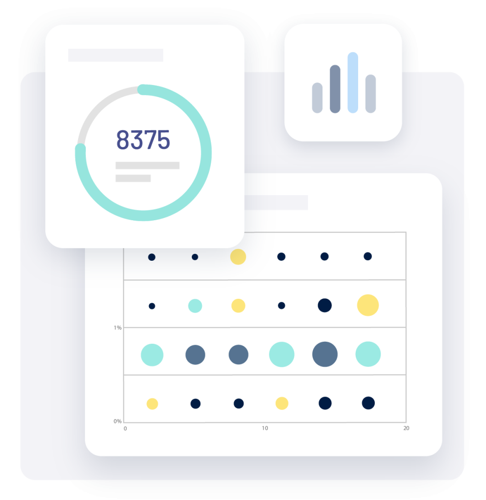 Various charts and graphs that related to social media metrics and performance.